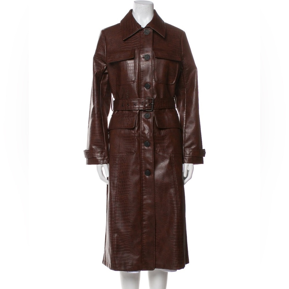 NWT, ᴊᴀsᴏɴ ᴡᴜ, Faux Croc Leather Trench, sᴍᴀʟʟ